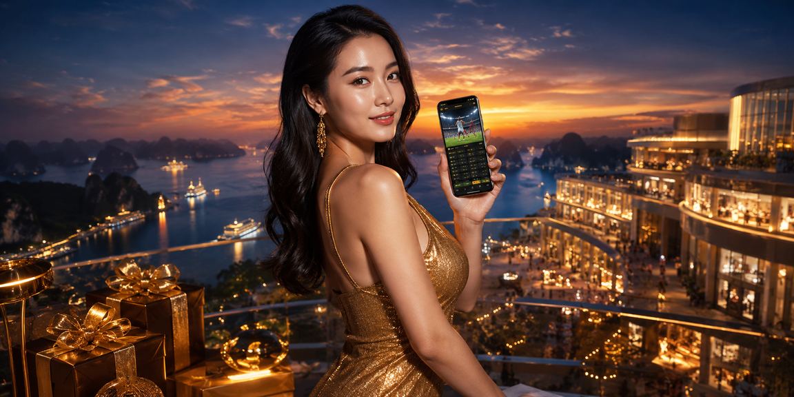 Không gian casino và cá cược trực tuyến đặc trưng tại Việt Nam với ánh đèn lung linh